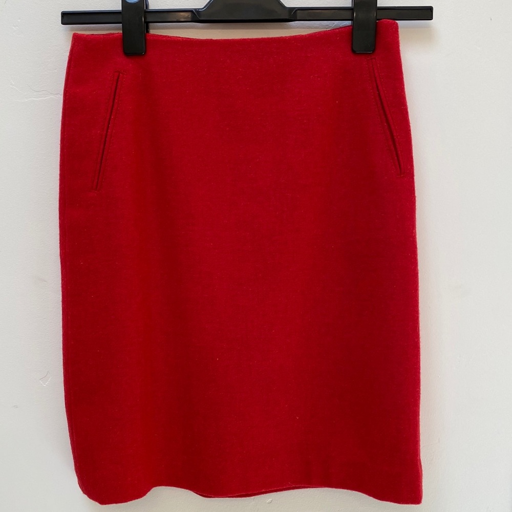 Talbots Red Wool Pencil Skirt